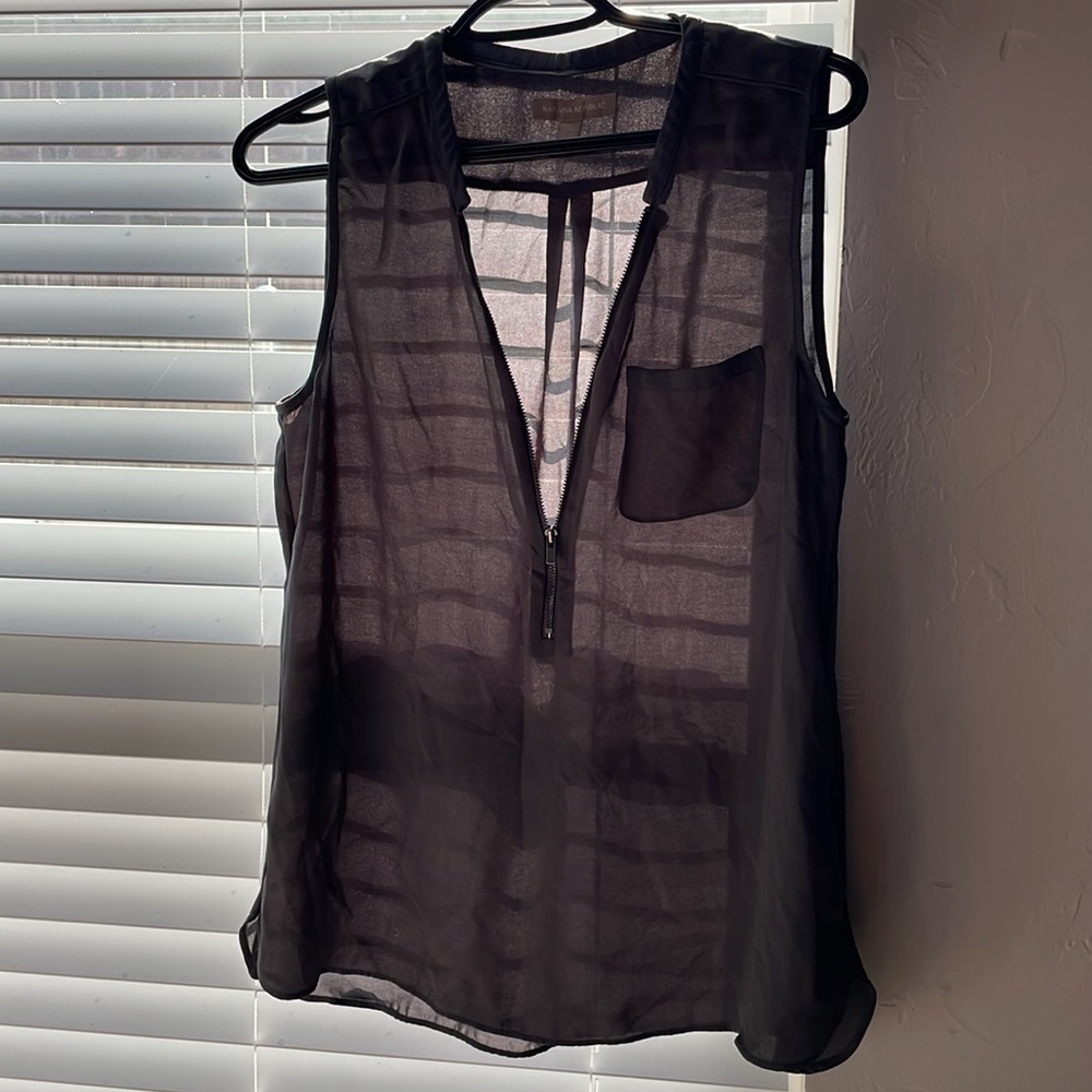 Banana Republic Sleeveless Top Women’s Medium Sheer Chiffon Casual Grunge Chic - Picture 13 of 14